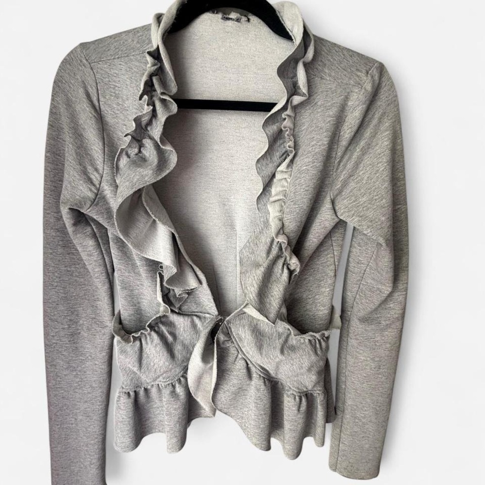 Grey Ruffle‎ cardigan  coquette, fairy